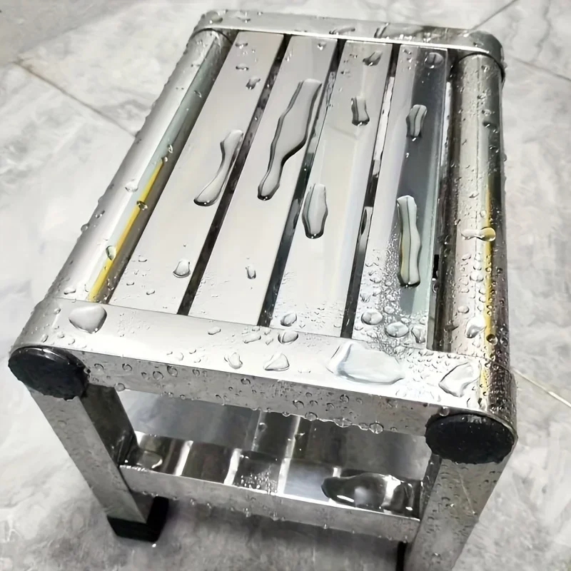 1Pc Multi-purpose Stainless Steel Stool - Durable Thick & Sturdy Stool, Ideal for Living Room, Bathroom, Kitchen and Corridors 1Pc Multi-purpose Stainless Steel Stool - Durable Thick & Sturdy Stool, Ideal for Living Room, Bathroom, Kitchen and Corridors
