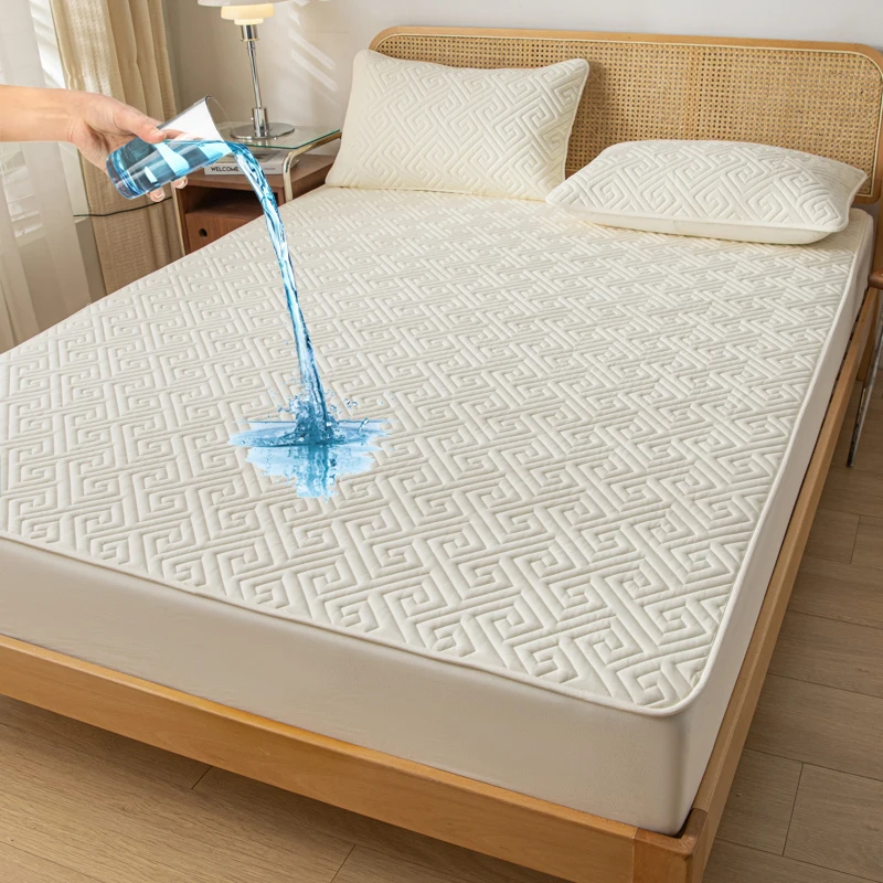 1Pc Waterproof Mattress Cover Lattice Fitted Sheet Mattress Protector Twin Full Quuen King Size 160*200 Mattress Cover 1Pc Waterproof Mattress Cover Lattice Fitted Sheet Mattress Protector Twin Full Quuen King Size 160*200 Mattress Cover