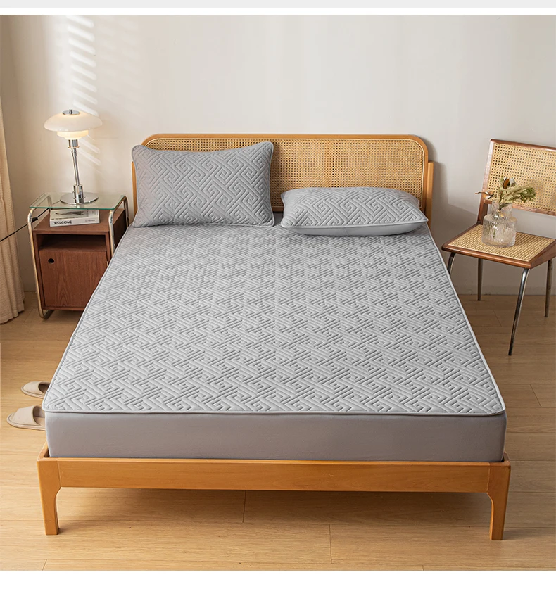 1Pc Waterproof Mattress Cover Lattice Fitted Sheet Mattress Protector Twin Full Quuen King Size 160*200 Mattress Cover