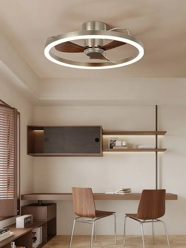 20″ Ceiling Fan with LED Light Flush Mount DC Motor 6-Speed Remote Control Dimmable Fan Lamp for Home Kitchen Bedroom Living Roo 20