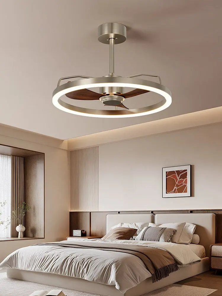 20″ Ceiling Fan with LED Light Flush Mount DC Motor 6-Speed Remote Control Dimmable Fan Lamp for Home Kitchen Bedroom Living Roo 20