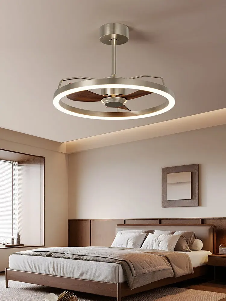 20″ Ceiling Fan with LED Light Flush Mount DC Motor 6-Speed Remote Control Dimmable Fan Lamp for Home Kitchen Bedroom Living Roo 20