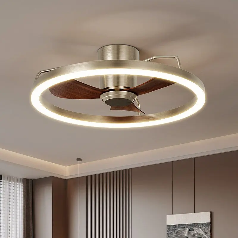 20″ Ceiling Fan with LED Light Flush Mount DC Motor 6-Speed Remote Control Dimmable Fan Lamp for Home Kitchen Bedroom Living Roo 20
