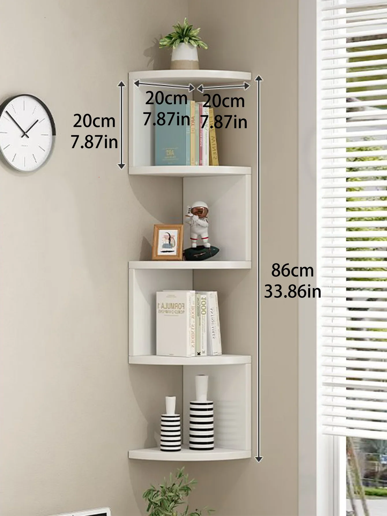 2/4/5 Layers PVC Wooden Corner Shelf Burlywood Storage Shelf Boho Home Decoration Floating Wall Organizer Room Decors Aesthetic
