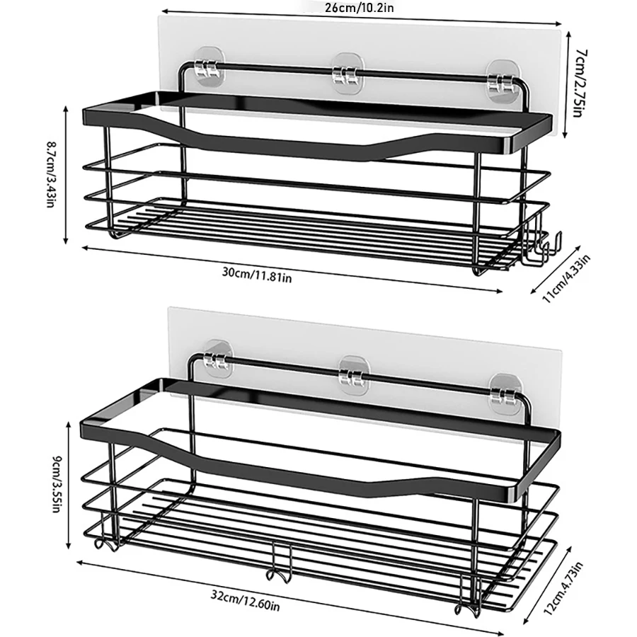 2 Pcs Rustproof Stainless Steel Bathroom Organizer with 5 Hooks,Large Capacity,No Drilling,Suitable for Bathroom Storage 2 Pcs Rustproof Stainless Steel Bathroom Organizer with 5 Hooks,Large Capacity,No Drilling,Suitable for Bathroom Storage