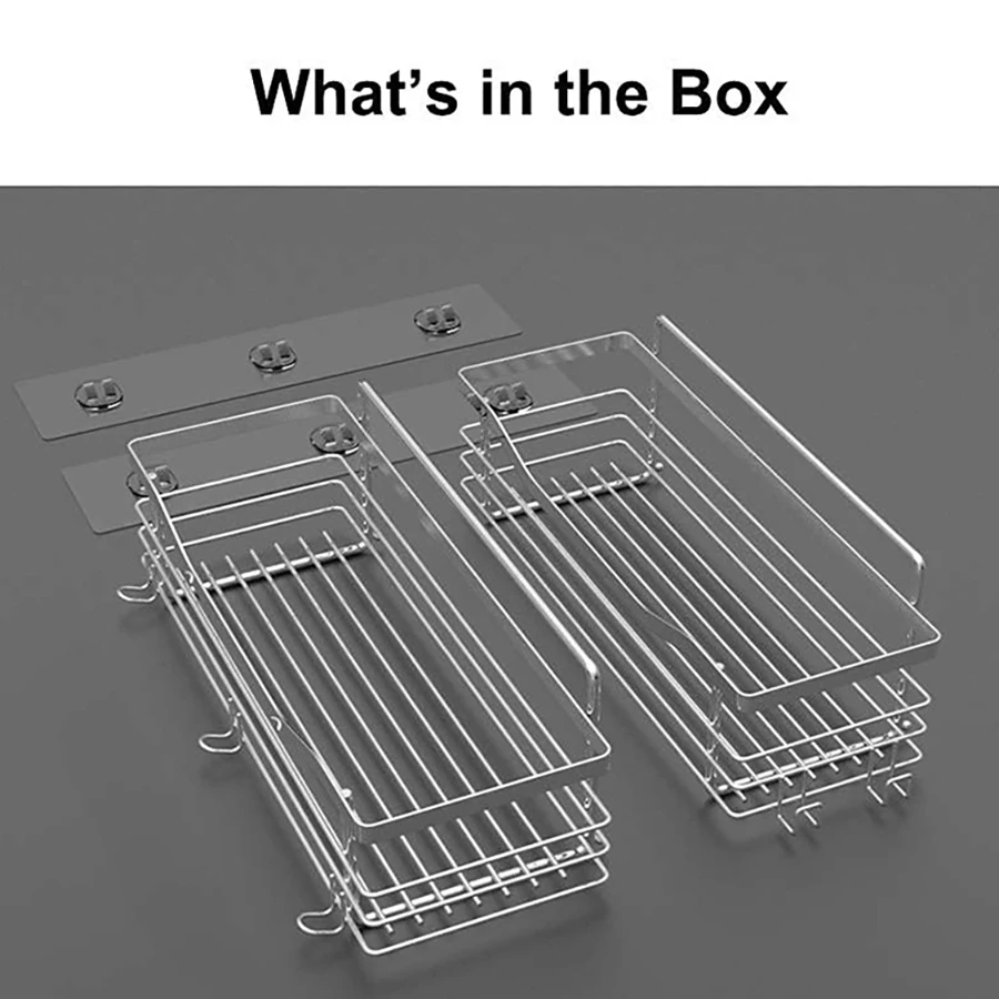 2 Pcs Rustproof Stainless Steel Bathroom Organizer with 5 Hooks,Large Capacity,No Drilling,Suitable for Bathroom Storage 2 Pcs Rustproof Stainless Steel Bathroom Organizer with 5 Hooks,Large Capacity,No Drilling,Suitable for Bathroom Storage