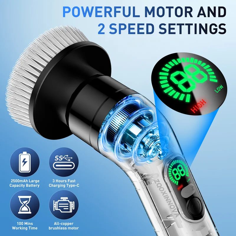 Household Cordless Spin Scrubber Kitchen Gadgets Hair Brushes Bathroom Broom Toilet Mops Electric Multipurpose Cleaning Brush Household Cordless Spin Scrubber Kitchen Gadgets Hair Brushes Bathroom Broom Toilet Mops Electric Multipurpose Cleaning Brush
