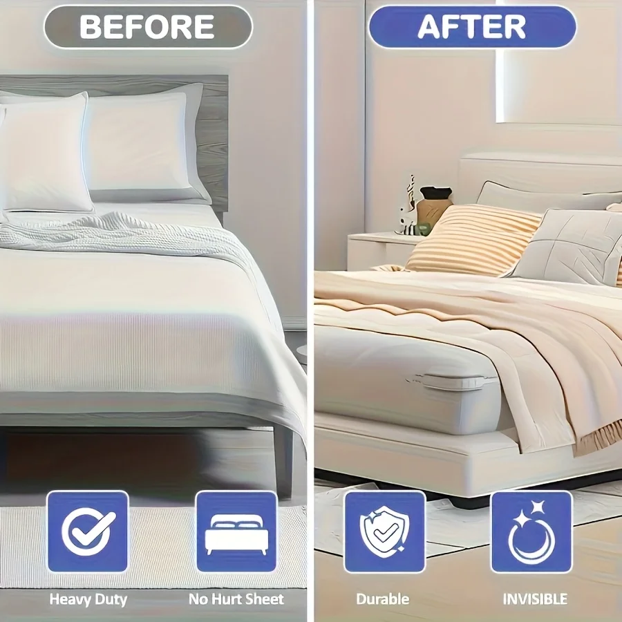 4PCS Invisible Heavy Duty Bedsheet Corner Tightener Clips Mattress Straps for All Sheet Sizes Non-Slip Holders Secure Bed Sheets 4PCS Invisible Heavy Duty Bedsheet Corner Tightener Clips Mattress Straps for All Sheet Sizes Non-Slip Holders Secure Bed Sheets
