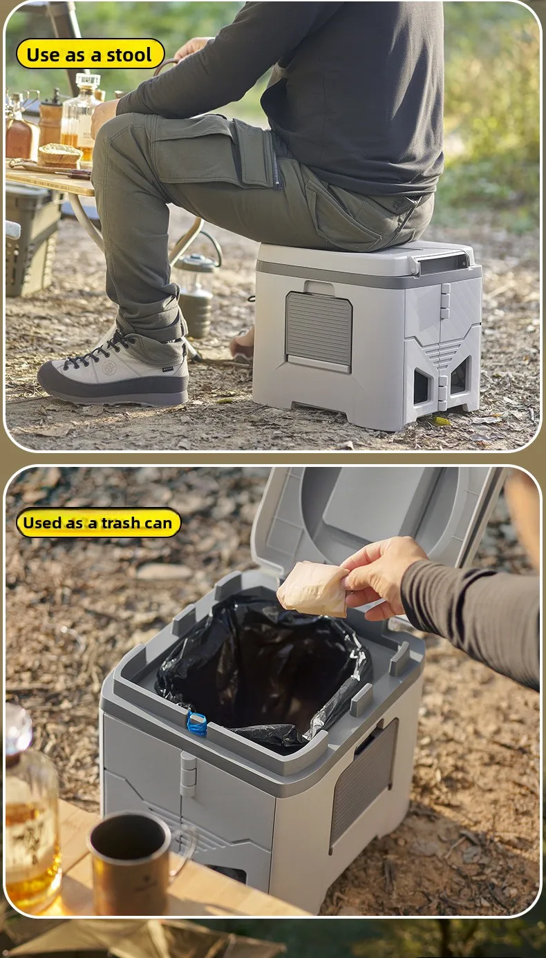 Adult Folding Portable Camping Toilet Odor-Proof Mobile Commode Stool for Car Emergency Outdoor Travel And Camping Use