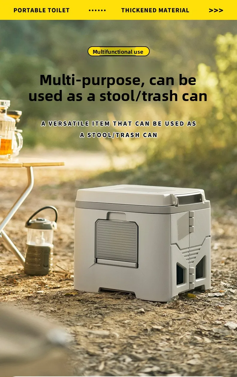 Adult Folding Portable Camping Toilet Odor-Proof Mobile Commode Stool for Car Emergency Outdoor Travel And Camping Use
