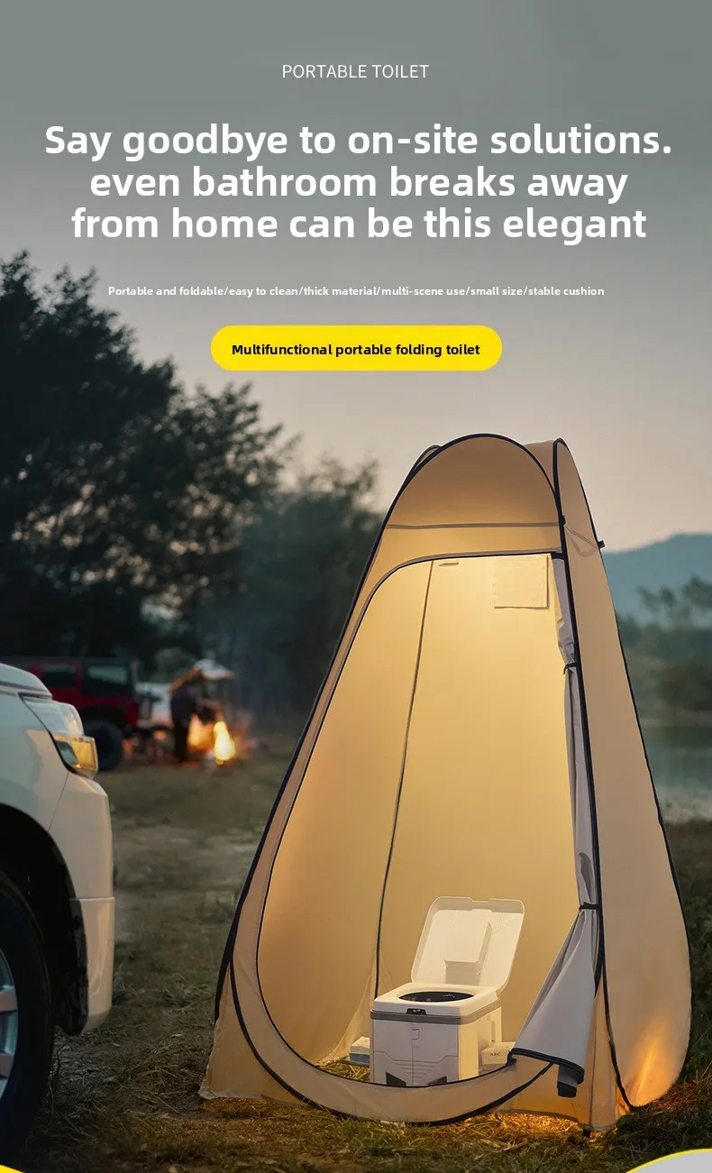 Adult Folding Portable Camping Toilet Odor-Proof Mobile Commode Stool for Car Emergency Outdoor Travel And Camping Use