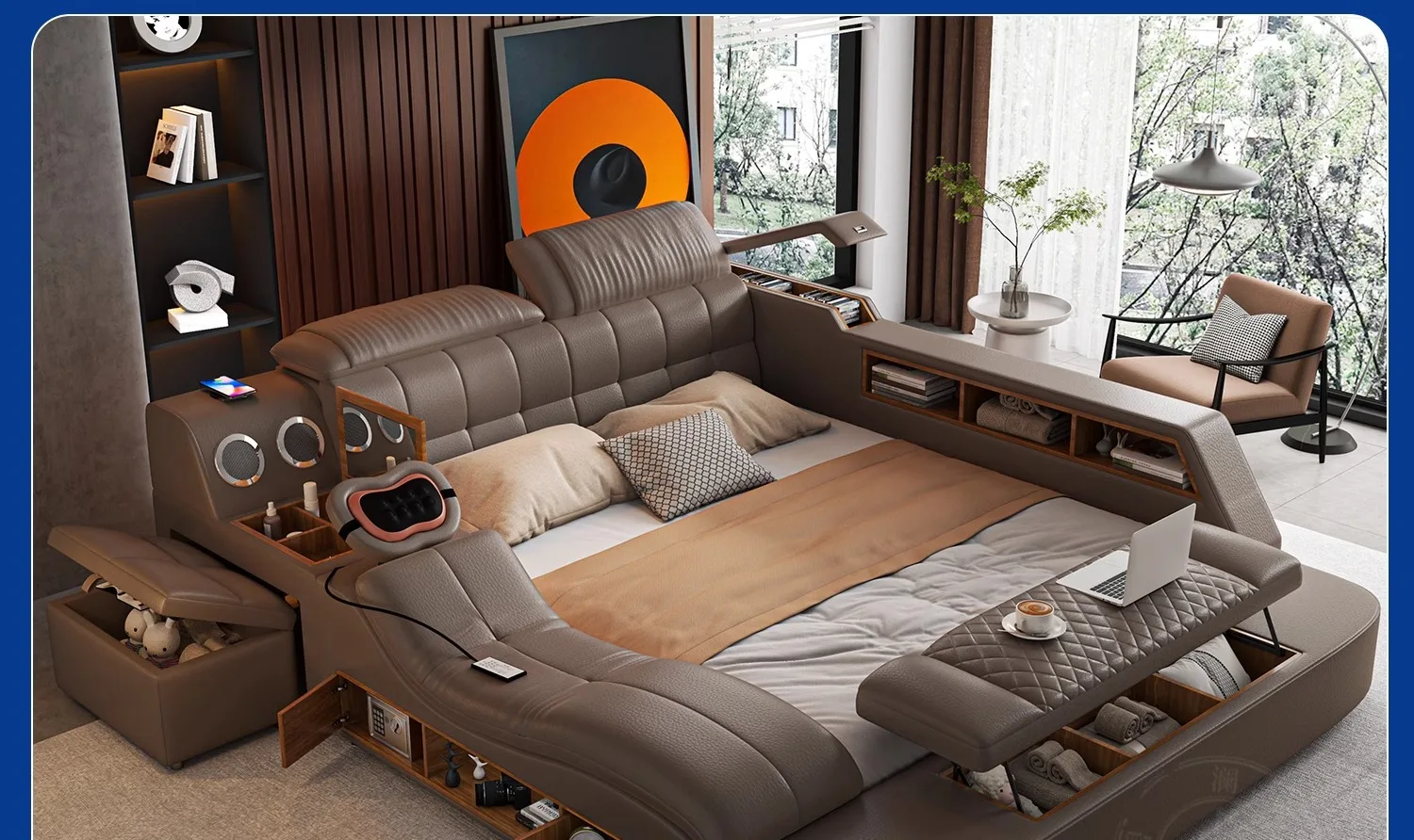 180X200CM double beds monster bed modern style Home furniture complete double bedroom luxury  king sizebed 2 people Single Sun