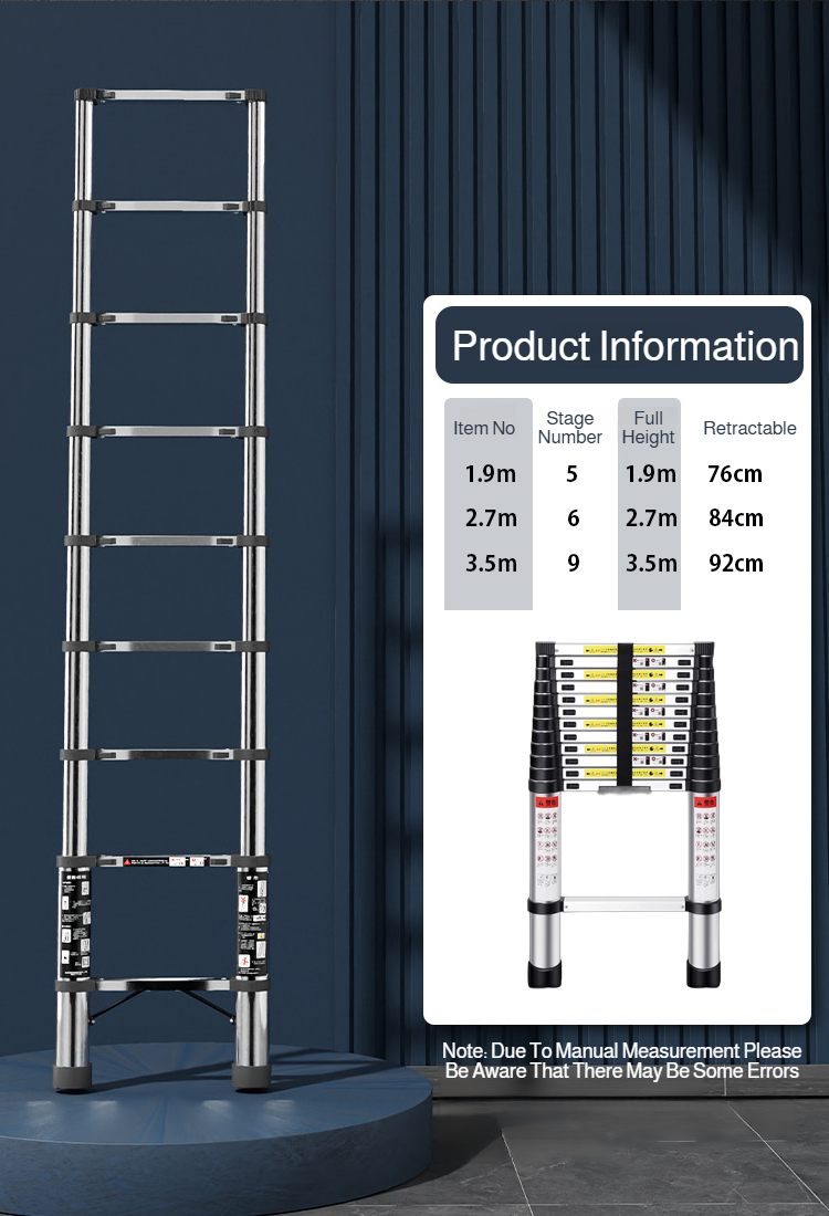 1.9-3.5M Stainless Steel Folding Ladder Herringbone Ladder Telescopic Ladders Step Ladder Household Engineering Stairs for Home 1.9-3.5M Stainless Steel Folding Ladder Herringbone Ladder Telescopic Ladders Step Ladder Household Engineering Stairs for Home