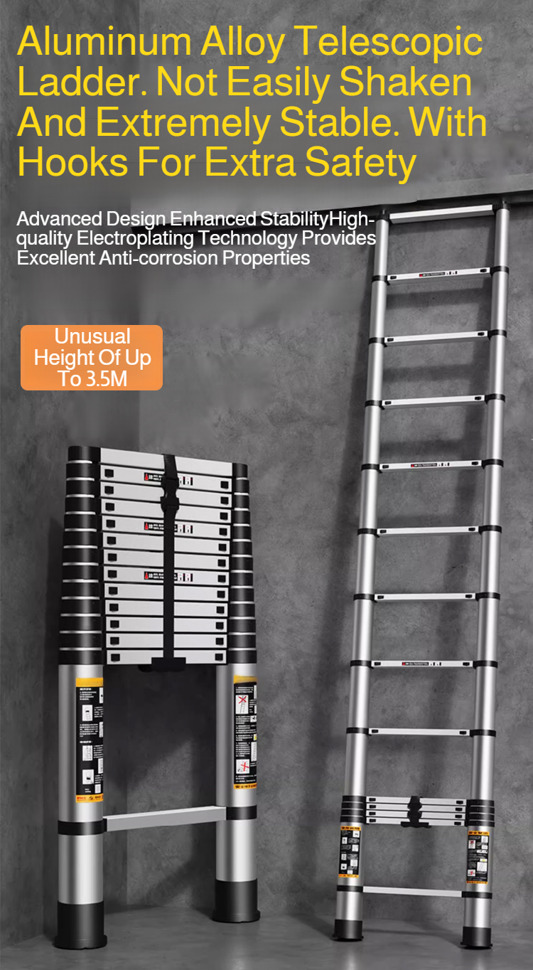 1.9-3.5M Stainless Steel Folding Ladder Herringbone Ladder Telescopic Ladders Step Ladder Household Engineering Stairs for Home 1.9-3.5M Stainless Steel Folding Ladder Herringbone Ladder Telescopic Ladders Step Ladder Household Engineering Stairs for Home