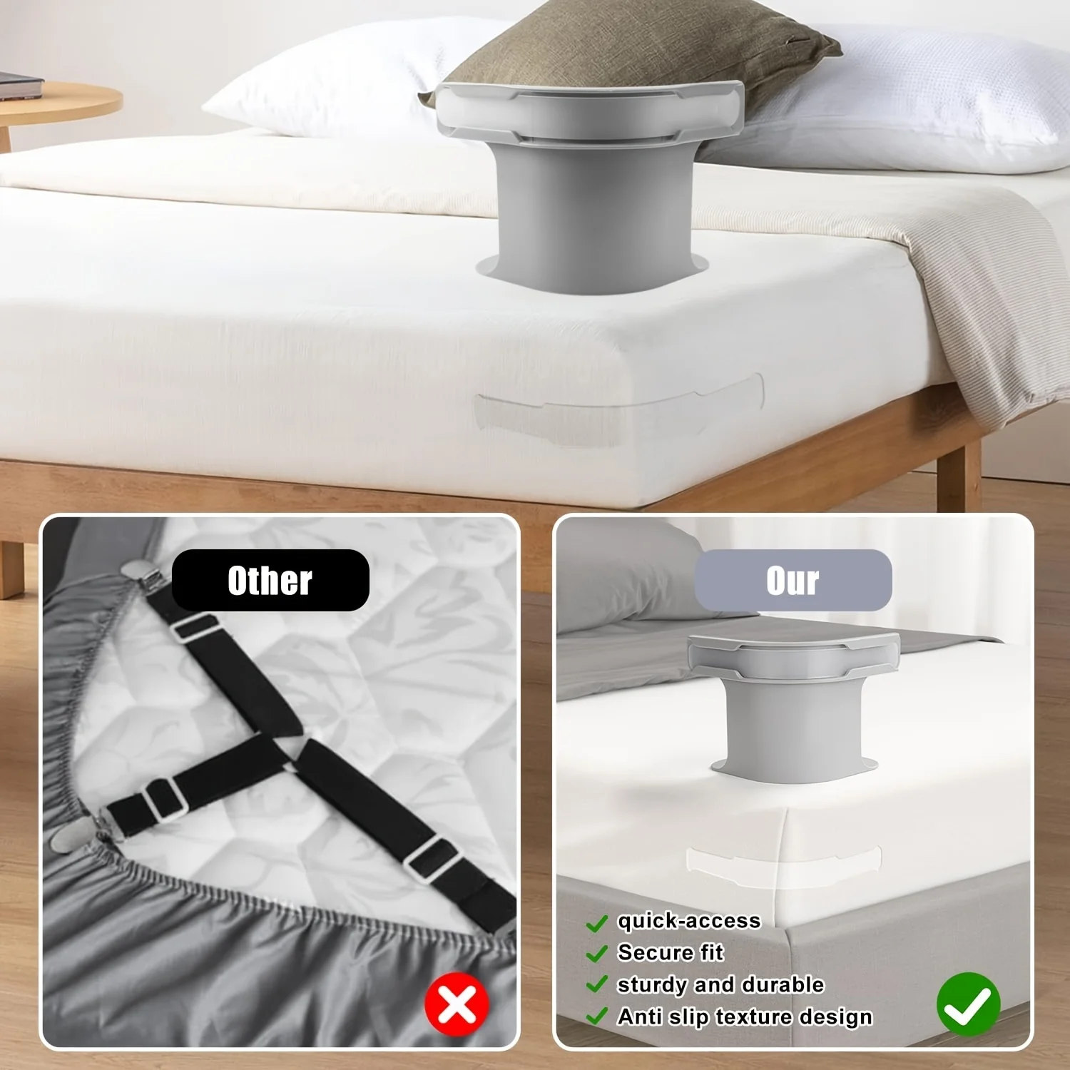 4PCS Invisible Heavy Duty Bedsheet Corner Tightener Clips Mattress Straps for All Sheet Sizes Non-Slip Holders Secure Bed Sheets 4PCS Invisible Heavy Duty Bedsheet Corner Tightener Clips Mattress Straps for All Sheet Sizes Non-Slip Holders Secure Bed Sheets