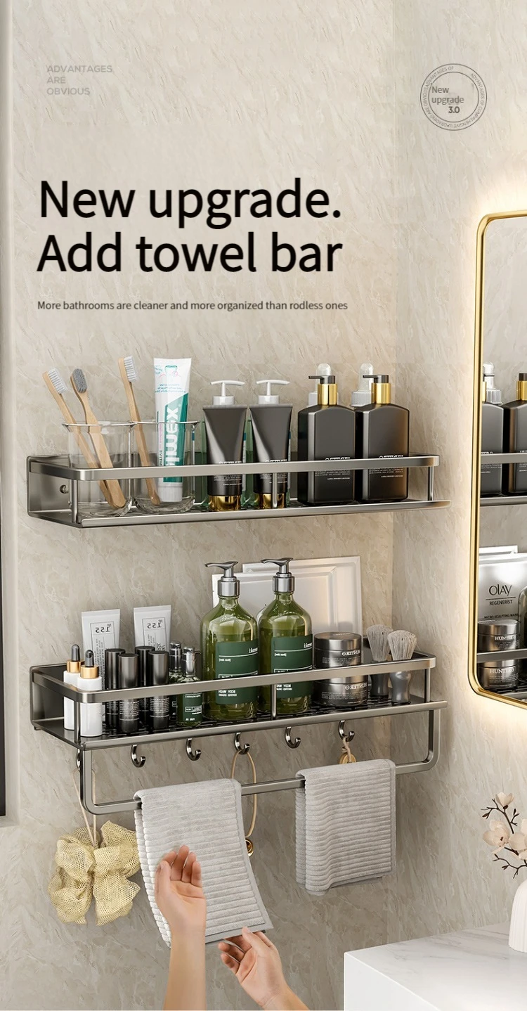 Bathroom Rack Bathroom Shelf Toilet Space Aluminum Hanging Rack Bathroom Organizer Hang on the Wall Bathroom Rack Bathroom Shelf Toilet Space Aluminum Hanging Rack Bathroom Organizer Hang on the Wall