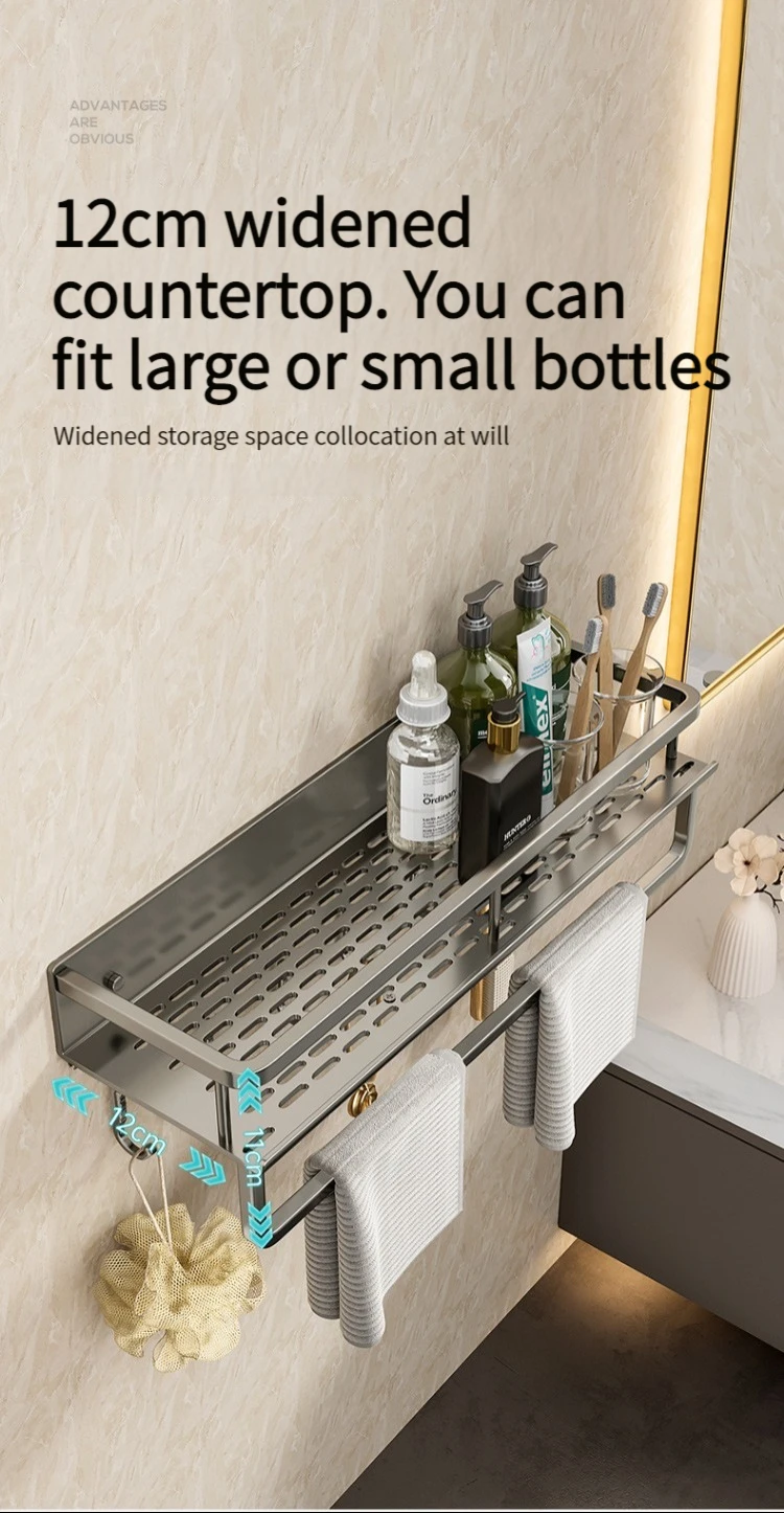 Bathroom Rack Bathroom Shelf Toilet Space Aluminum Hanging Rack Bathroom Organizer Hang on the Wall Bathroom Rack Bathroom Shelf Toilet Space Aluminum Hanging Rack Bathroom Organizer Hang on the Wall