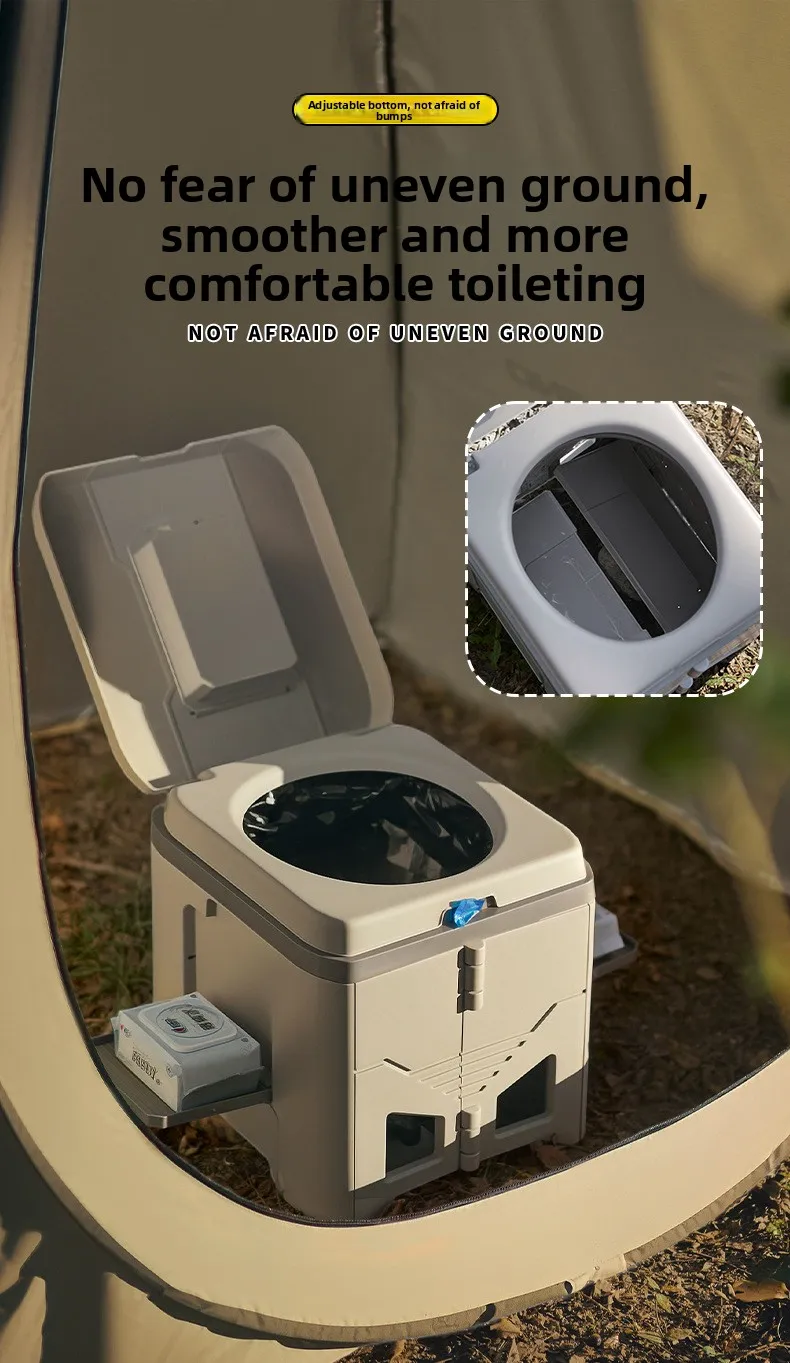 Adult Folding Portable Camping Toilet Odor-Proof Mobile Commode Stool for Car Emergency Outdoor Travel And Camping Use