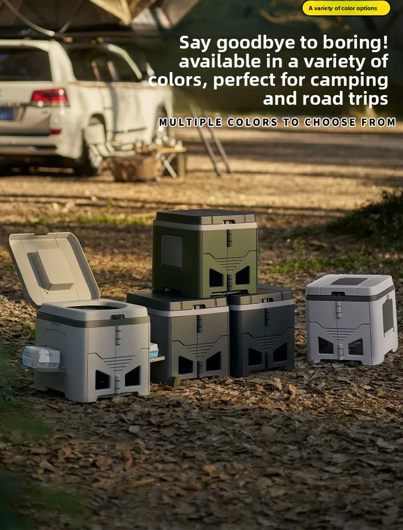 Adult Folding Portable Camping Toilet Odor-Proof Mobile Commode Stool for Car Emergency Outdoor Travel And Camping Use