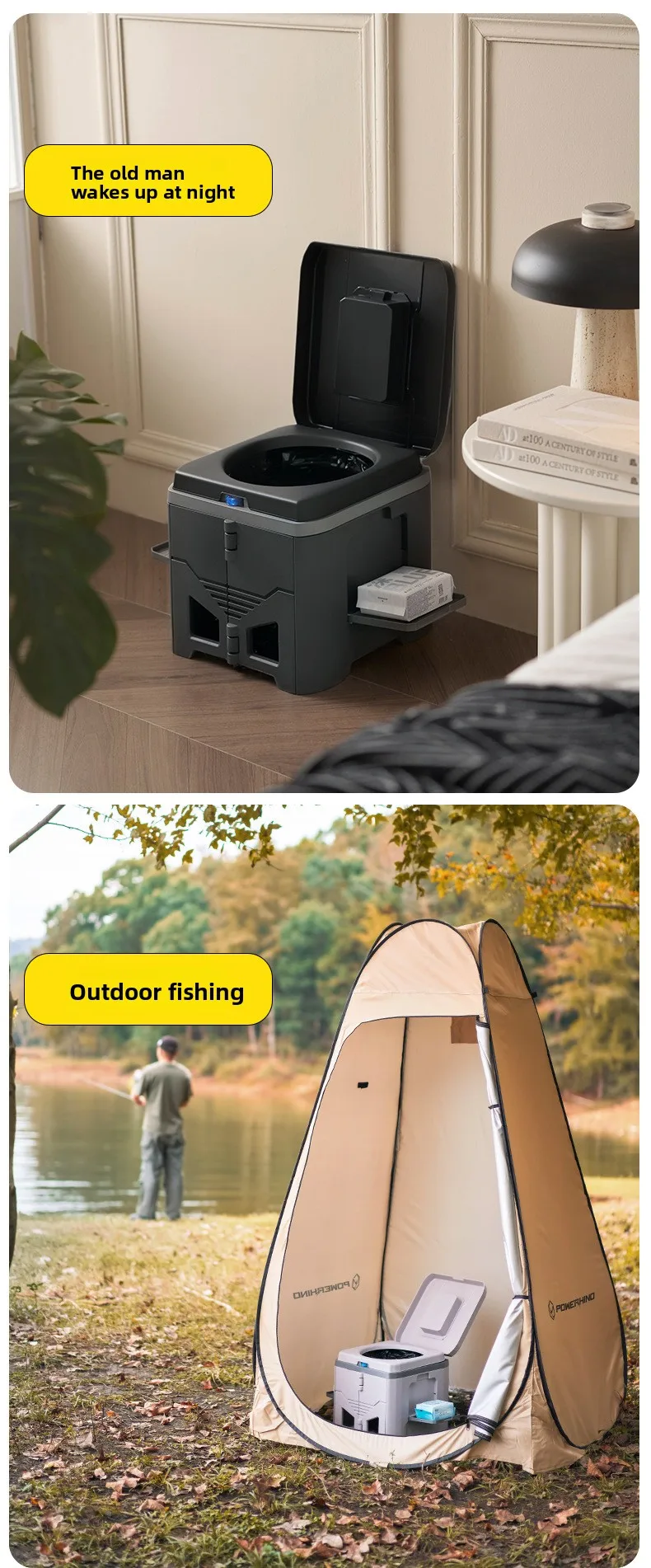 Adult Folding Portable Camping Toilet Odor-Proof Mobile Commode Stool for Car Emergency Outdoor Travel And Camping Use