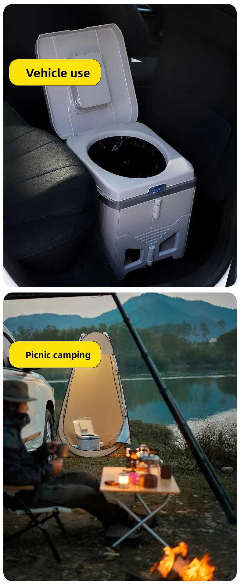 Adult Folding Portable Camping Toilet Odor-Proof Mobile Commode Stool for Car Emergency Outdoor Travel And Camping Use