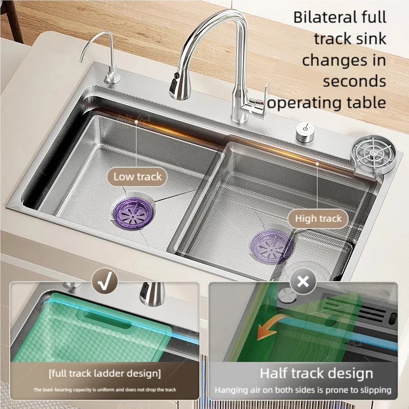 Antifouling Antiscratch Household 304 Stainless Steel Rice Granule Embossing Kitchen Sink Large Single Slot Dish Wash Bowl Antifouling Antiscratch Household 304 Stainless Steel Rice Granule Embossing Kitchen Sink Large Single Slot Dish Wash Bowl