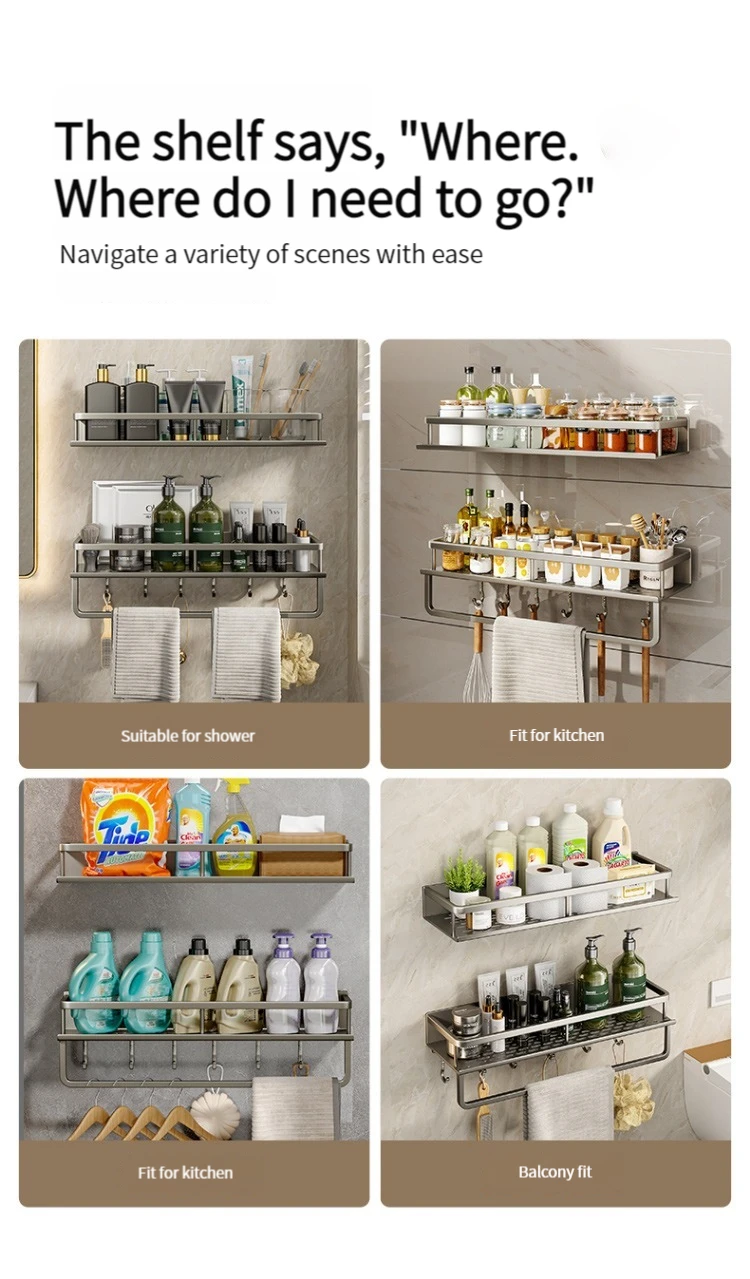 Bathroom Rack Bathroom Shelf Toilet Space Aluminum Hanging Rack Bathroom Organizer Hang on the Wall Bathroom Rack Bathroom Shelf Toilet Space Aluminum Hanging Rack Bathroom Organizer Hang on the Wall