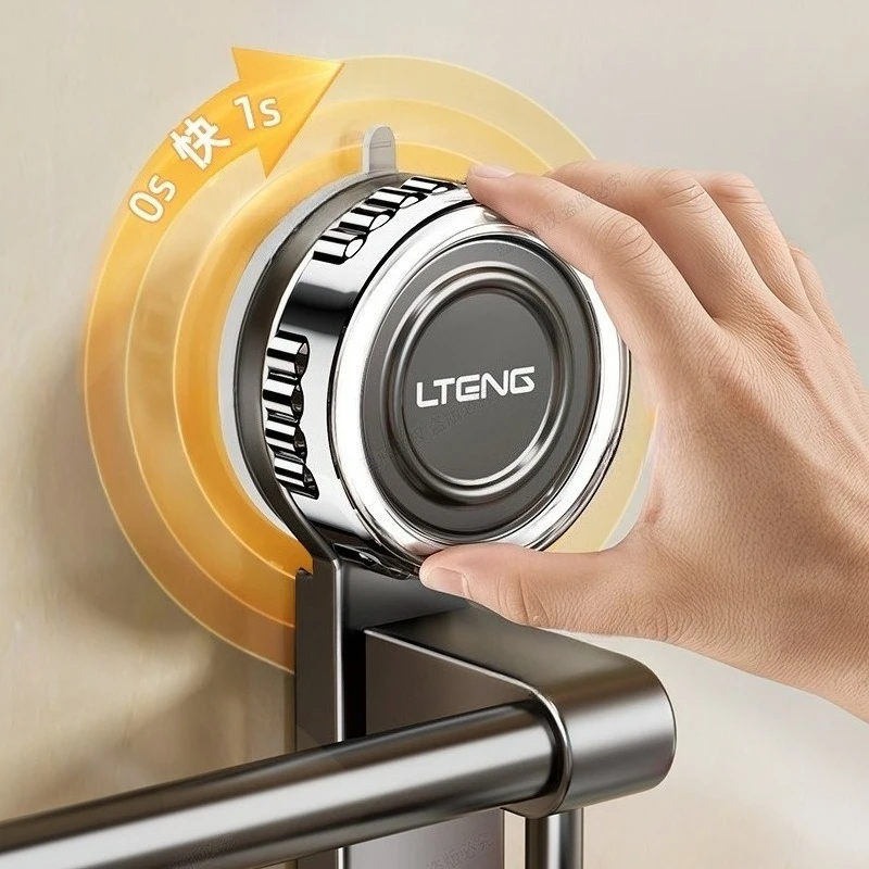 Bathroom Suction Cup Towel Rack No Drill Double Bar Wall Mounted Towel Rod Storage Shelf Space Saving Bathroom Accessories Bathroom Suction Cup Towel Rack No Drill Double Bar Wall Mounted Towel Rod Storage Shelf Space Saving Bathroom Accessories