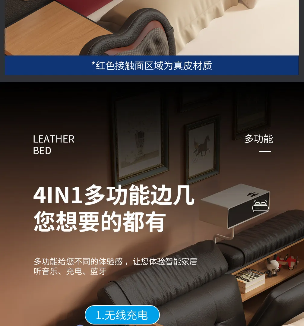 Black Decoration Double Bed Organizer Italian King Size Bases Double Bed Smart Headboards Bedframe Camas De Dormitorio Furniture