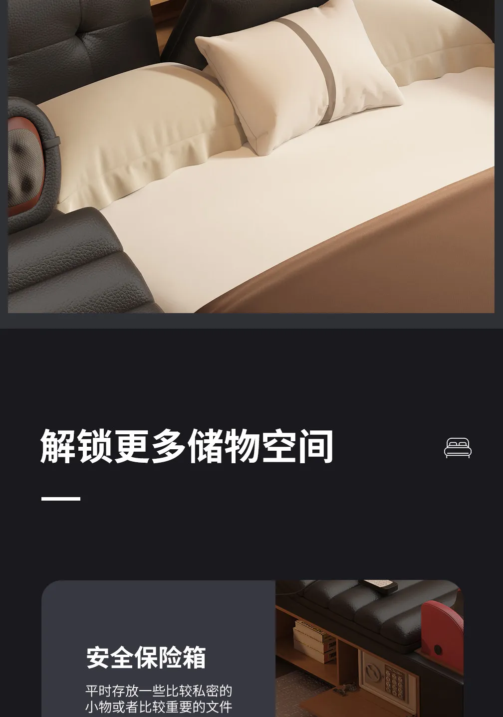 Black Decoration Double Bed Organizer Italian King Size Bases Double Bed Smart Headboards Bedframe Camas De Dormitorio Furniture