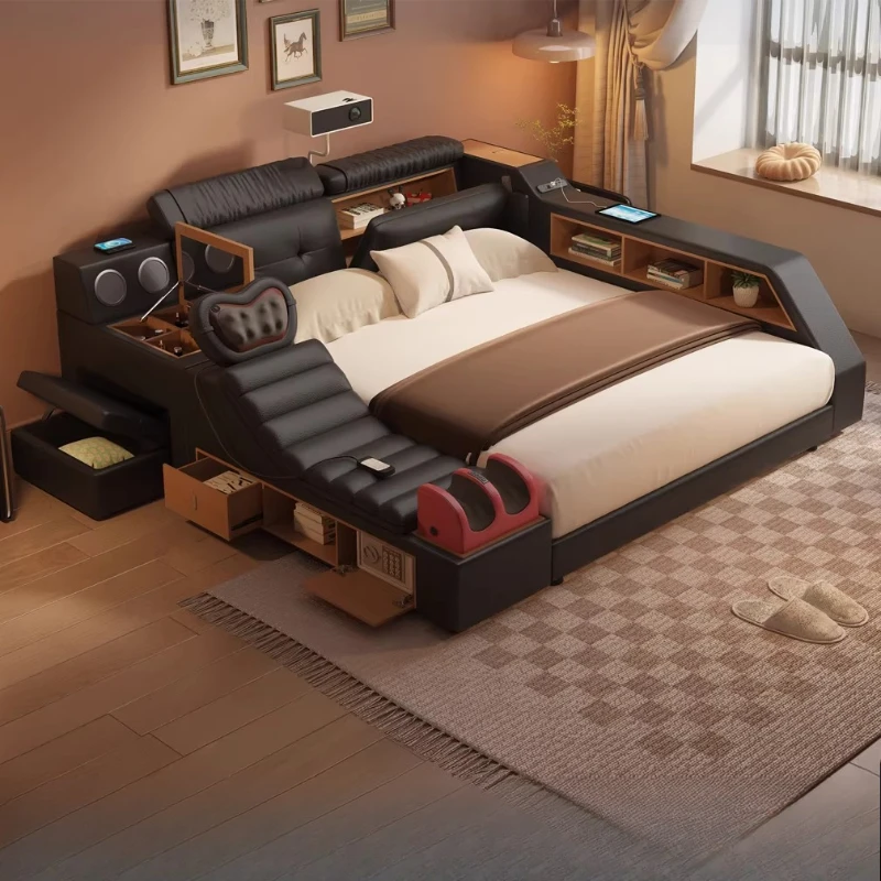 Black Decoration Double Bed Space Saving Furnitures Black Decoration Double Bed Space Saving Furnitures