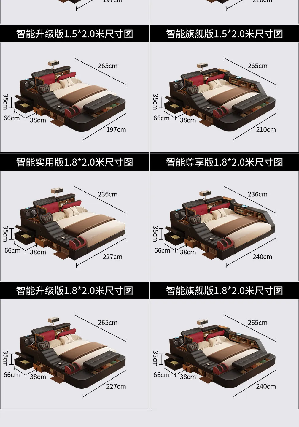 Black Decoration Double Bed Organizer Italian King Size Bases Double Bed Smart Headboards Bedframe Camas De Dormitorio Furniture