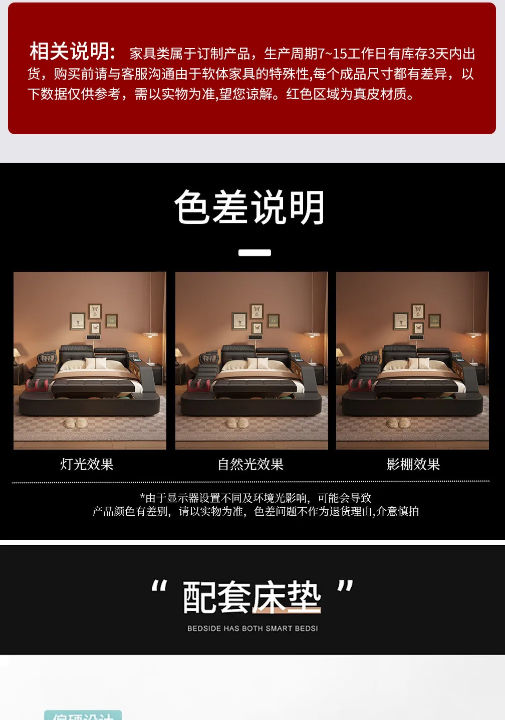 Black Decoration Double Bed Organizer Italian King Size Bases Double Bed Smart Headboards Bedframe Camas De Dormitorio Furniture