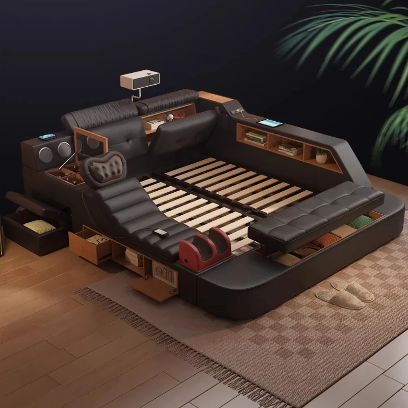 Black Decoration Double Bed Space Saving Furnitures Black Decoration Double Bed Space Saving Furnitures