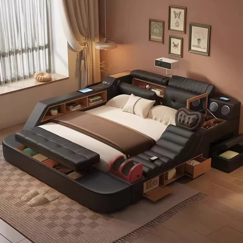 Black Decoration Double Bed Space Saving Furnitures Black Decoration Double Bed Space Saving Furnitures