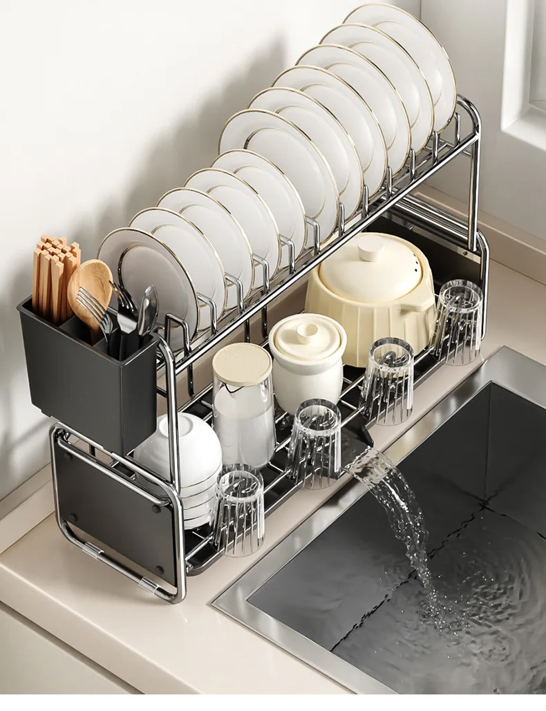 Dish Drying Rack Kitchen Bowl Dishes Organize Shelf Narrow Sink Side Countertop Dish Rack with Drainboard Rustproof Dish Drainer Dish Drying Rack Kitchen Bowl Dishes Organize Shelf Narrow Sink Side Countertop Dish Rack with Drainboard Rustproof Dish Drainer