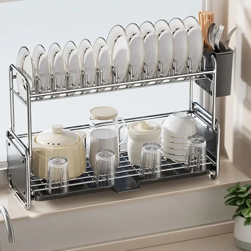 Dish Drying Rack Kitchen Bowl Dishes Organize Shelf Narrow Sink Side Countertop Dish Rack with Drainboard Rustproof Dish Drainer Dish Drying Rack Kitchen Bowl Dishes Organize Shelf Narrow Sink Side Countertop Dish Rack with Drainboard Rustproof Dish Drainer