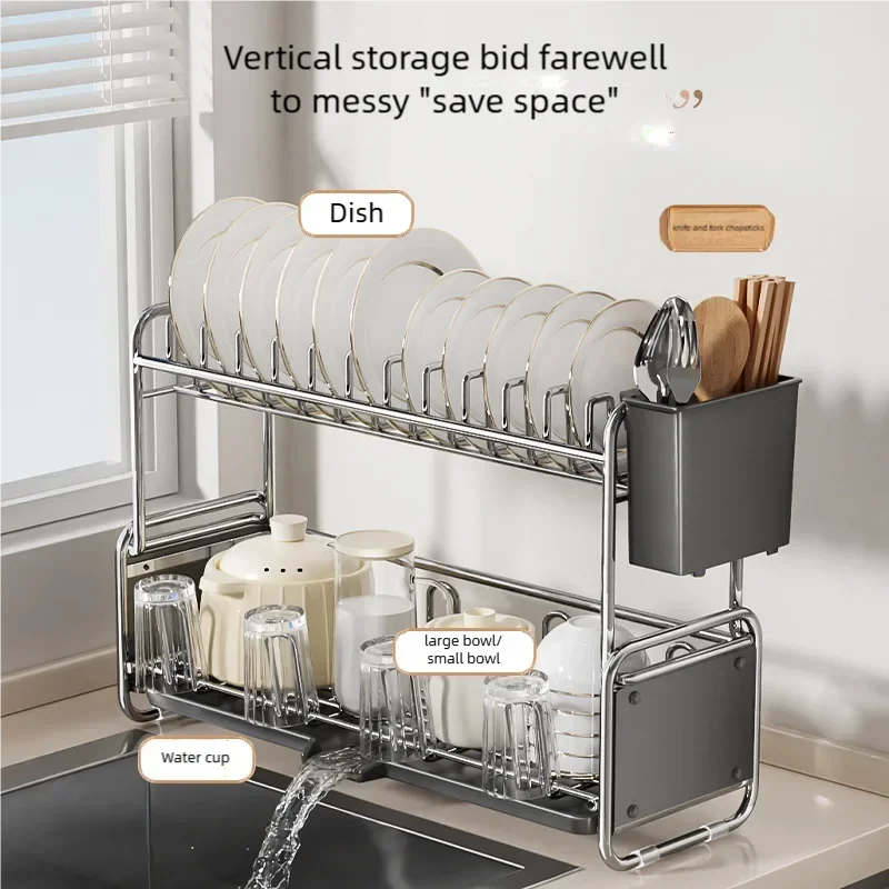 Dish Drying Rack Kitchen Bowl Dishes Organize Shelf Narrow Sink Side Countertop Dish Rack with Drainboard Rustproof Dish Drainer Dish Drying Rack Kitchen Bowl Dishes Organize Shelf Narrow Sink Side Countertop Dish Rack with Drainboard Rustproof Dish Drainer