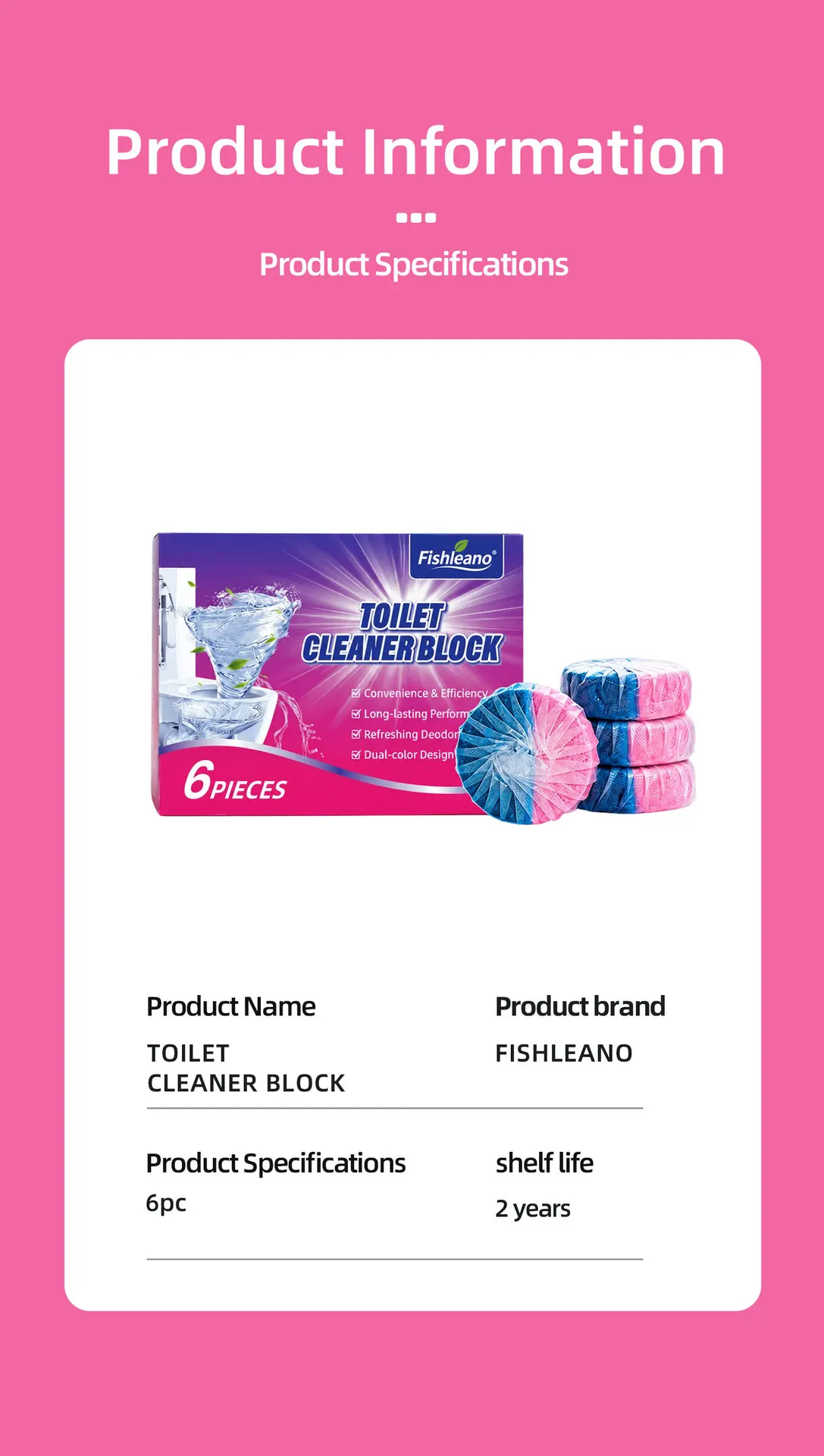 Dual‑Color Toilet Cleaner Block 6Pcs Long‑Lasting Deodorant Automatic Flush Toilet Bowl Cleaners Remove Limescale Stain Fresh