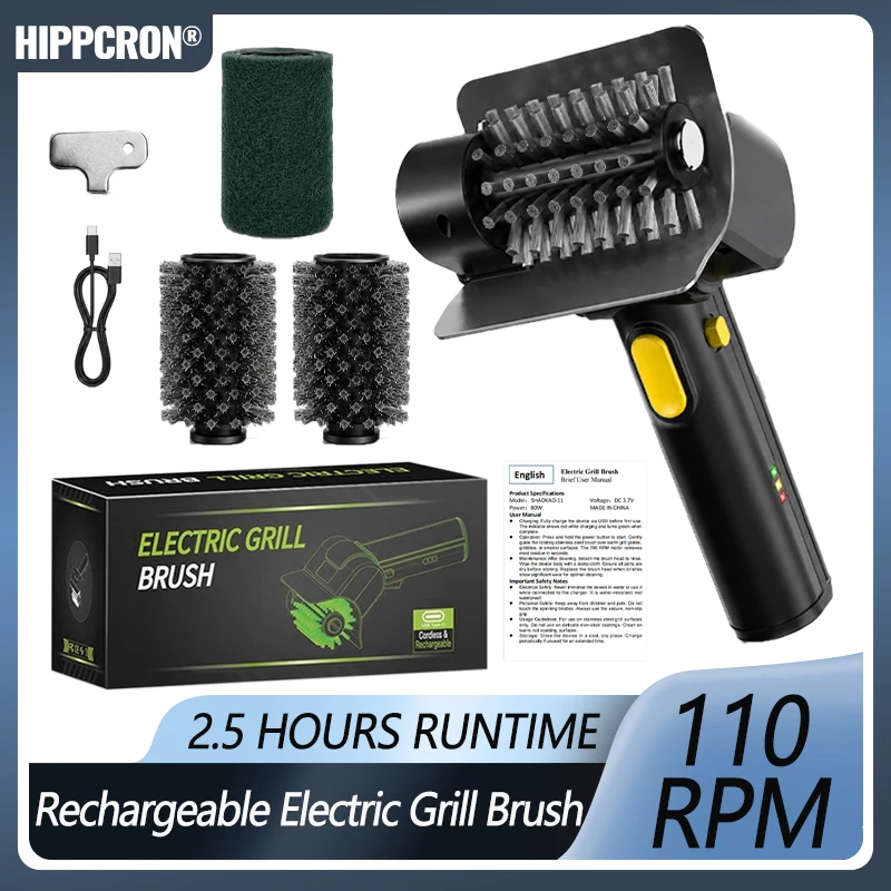 Electric Grill Brush 2.5 Hours Runtime 1100RPM Kitchen Gadgets Electric Grill Brush 2.5 Hours Runtime 1100RPM Kitchen Gadgets