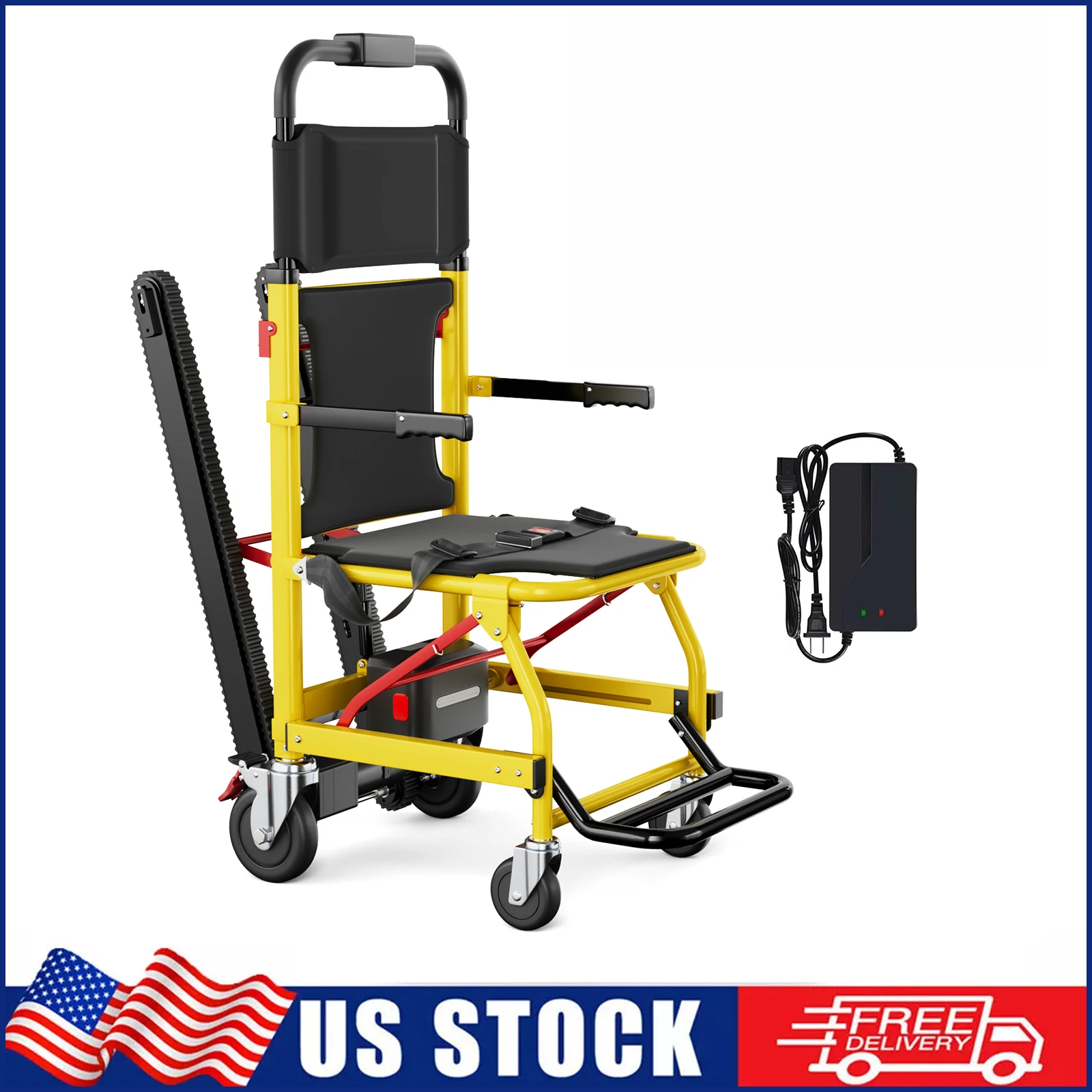 Emergency Stair Lift Wheelchair Battery Operated Elderly Disabled Max 440 lbs Load 120W Home Care Emergency Stair Lift Wheelchair Battery Operated Elderly Disabled Max 440 lbs Load 120W Home Care