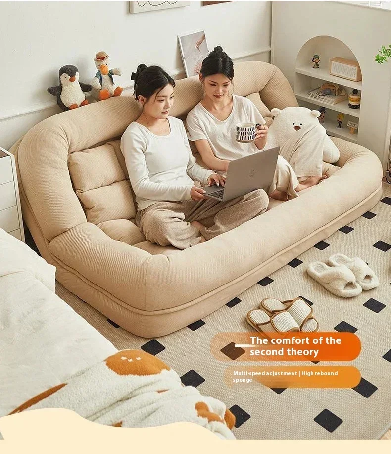 Folding Sofa Angle Adjustable Sofa Bed Sleepable Bedroom Living Room Leisure Chair Recliner Tatami Seating Furniture Beds