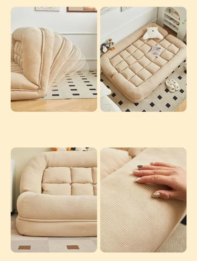 Folding Sofa Angle Adjustable Sofa Bed Sleepable Bedroom Living Room Leisure Chair Recliner Tatami Seating Furniture Beds