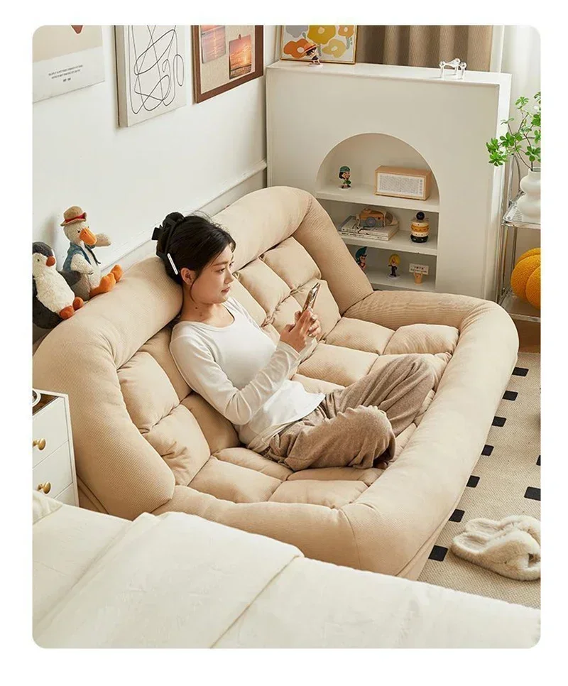 Folding Sofa Angle Adjustable Sofa Bed Sleepable Bedroom Living Room Leisure Chair Recliner Tatami Seating Furniture Beds
