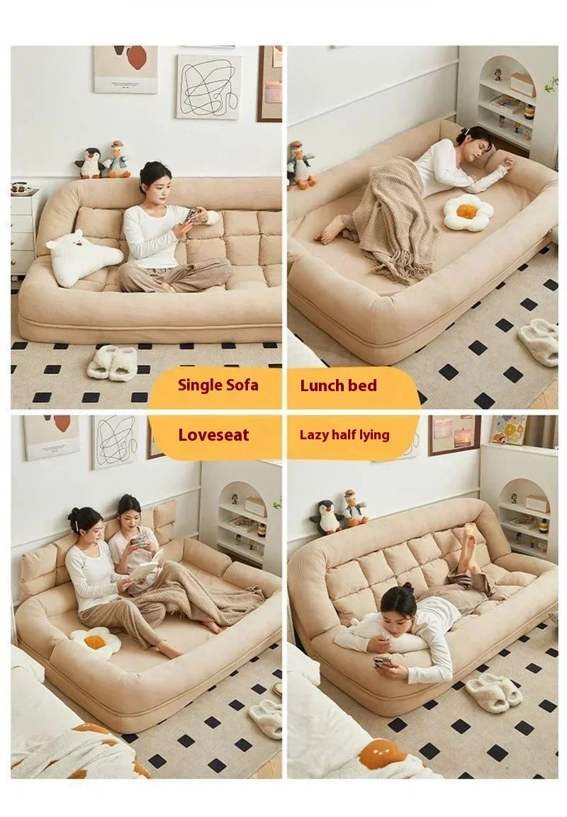 Folding Sofa Angle Adjustable Sofa Bed Sleepable Bedroom Living Room Leisure Chair Recliner Tatami Seating Furniture Beds