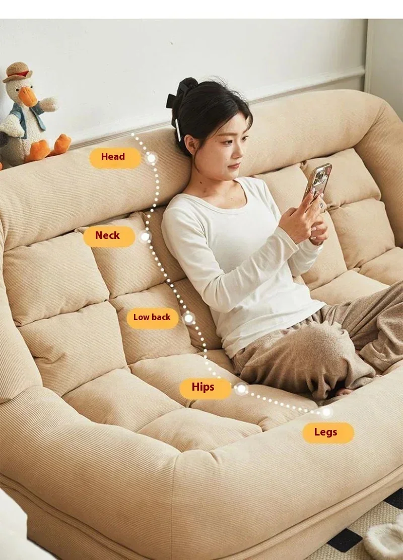 Folding Sofa Angle Adjustable Sofa Bed Sleepable Bedroom Living Room Leisure Chair Recliner Tatami Seating Furniture Beds