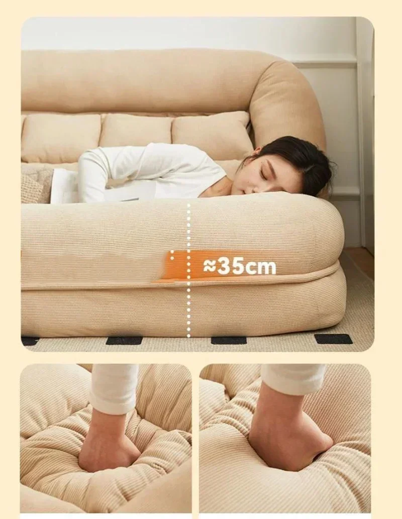 Folding Sofa Angle Adjustable Sofa Bed Sleepable Bedroom Living Room Leisure Chair Recliner Tatami Seating Furniture Beds