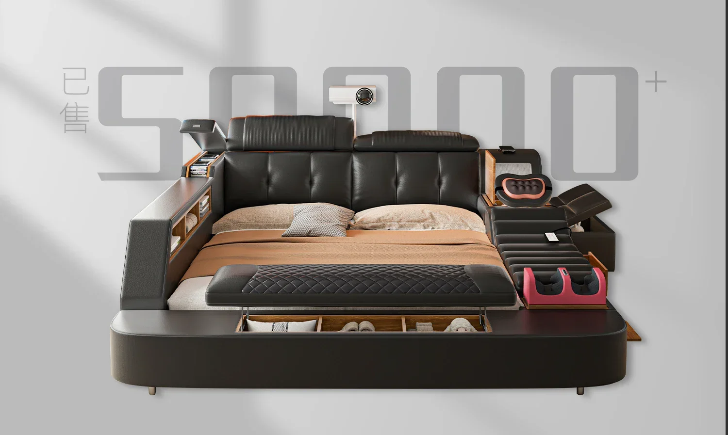 Girls Design Smart Bedroom Queen King Size Bed