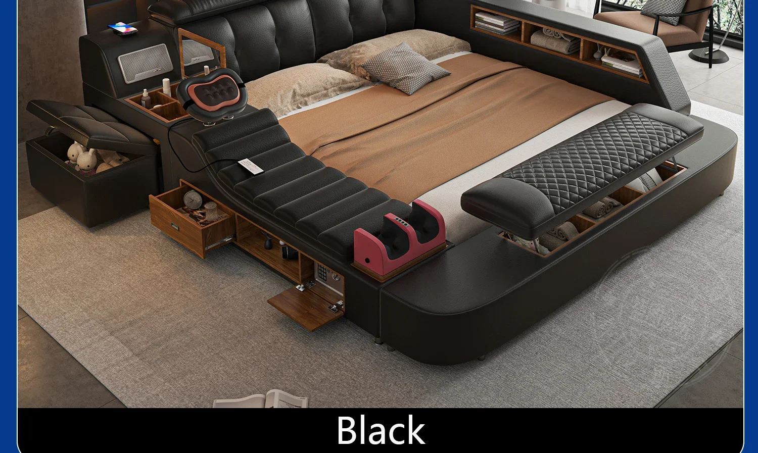 Girls Design Smart Bedroom Queen King Size Bed