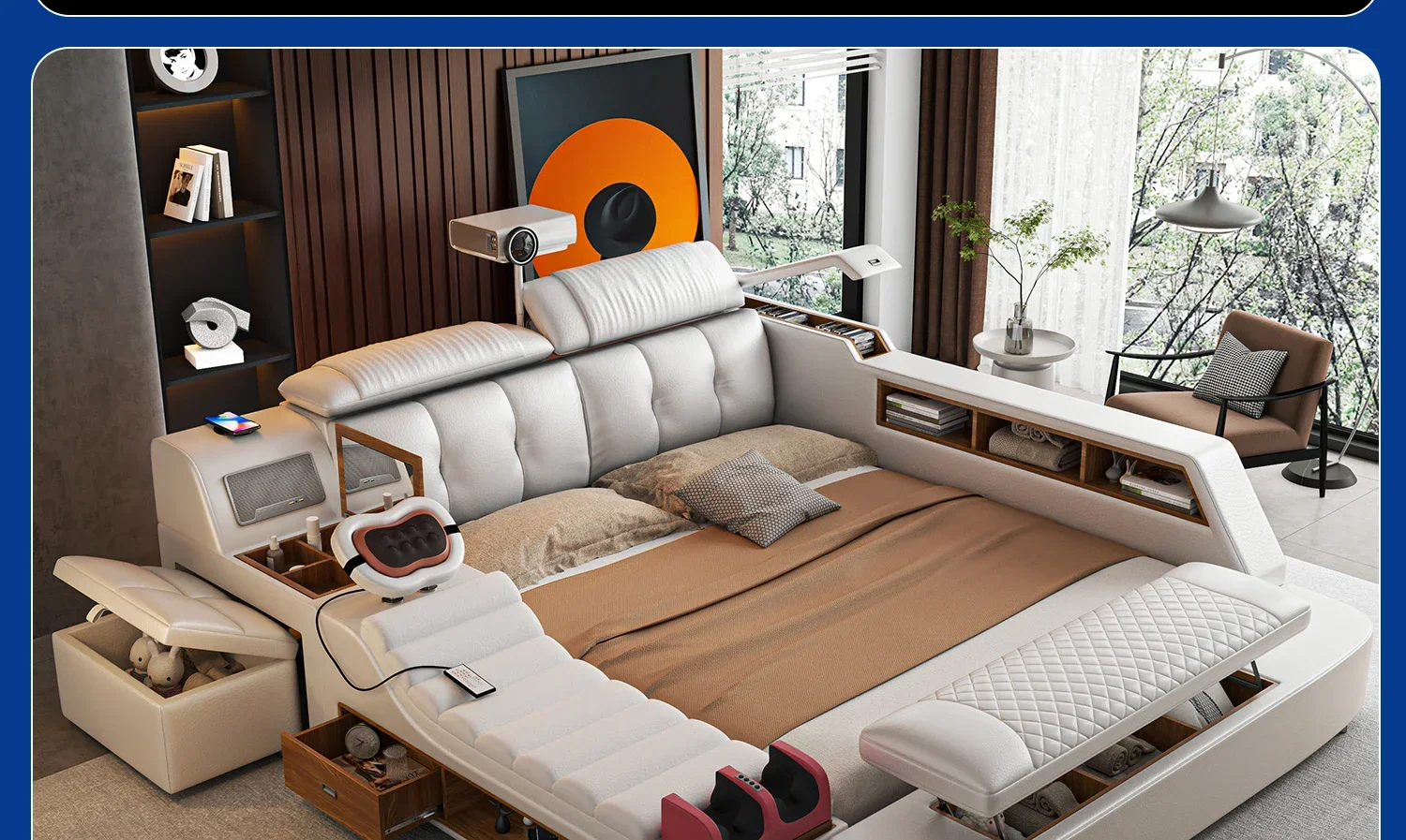 Girls Design Smart Bedroom Queen King Size Bed